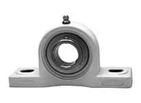 Front view of Single 5/8 in Pillow Block Ball Bearing 1/4-28 Grease Fitting Polymer PPL204 Housing Kanigen Plated Wide Inner Ring.