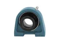 Front view of KHSHE206-18 1-1/8 in (28.575 mm) single pillow block bearing, narrow inner-ring eccentric collar, SHE06 cast iron housing.