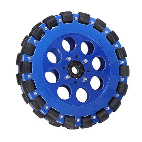 8 Inch Omni Wheel Omnidirectional Aluminium Alloy Hub Component, 203mm Smart Robot Omni Directional Wheel with Silicone Rollers
