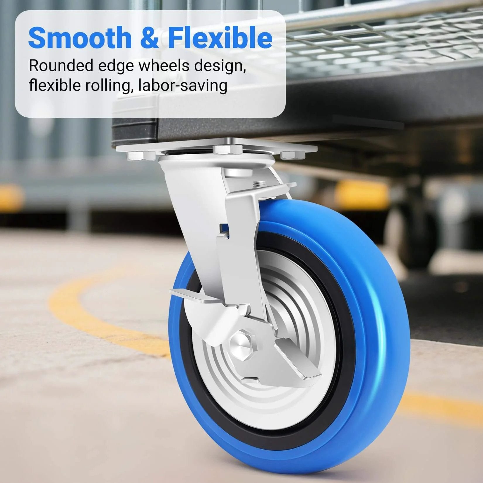 8 inch heavy duty caster wheels set of 4 rated 6000 lb total with smooth rolling design industrial polyurethane wheels thickened