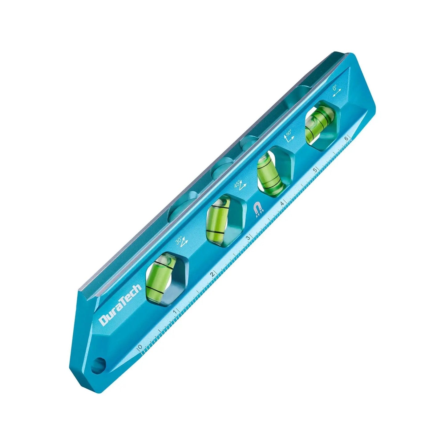 High Visibility 8 Inch Magnetic Torpedo Level With Four Bubbles 0 Degree 30 Degree 45 Degree And 90 Degree V Groove Large Viewing Window Aluminum Alloy