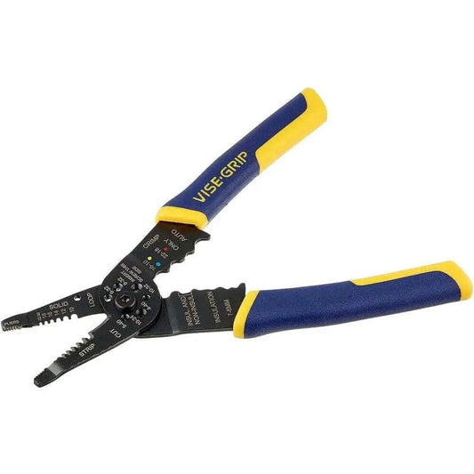 Wire Stripper And Crimper With ProTouch Grip, 8-Inch, Cuts 10-22 AWG, Pliers Style Nose For Pulling And Looping Wire, Induction Hardened Cutting Edge For Long-Lasting Sharpness