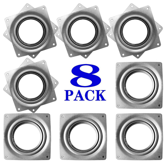 4 Inch Square Lazy Susan Hardware Rotating Bearing Plate With 300 Pound Capacity Ideal For DIY Turntables Serving Trays Kitchen Storage Racks Craft Tables Zinc Plated Steel Swivel Plate