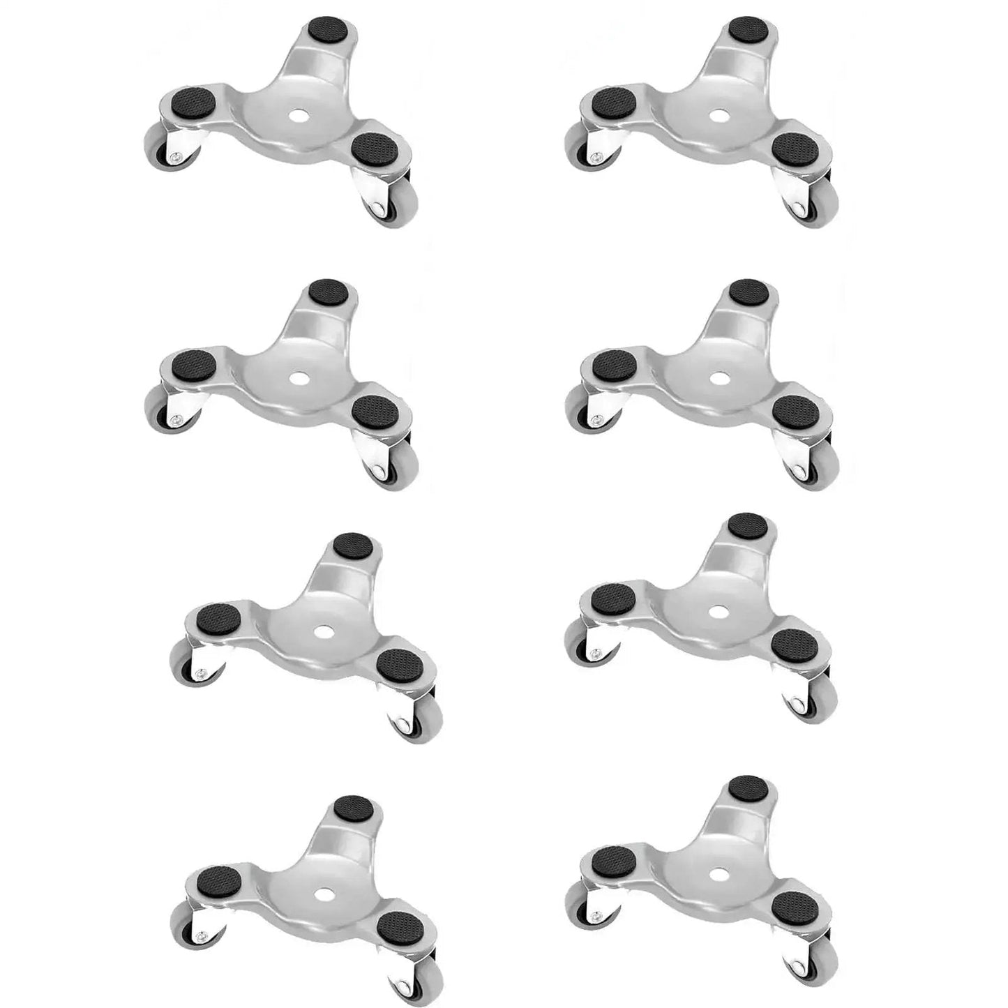 8 Piece Triangle Furniture Dollies Set With 6 Inch Steel Swivel Caster Wheels For Moving Heavy Furniture And Appliances Up To 400 Lbs Protective Foam Discs Cushions To Reduce Noise And Prevent Damage