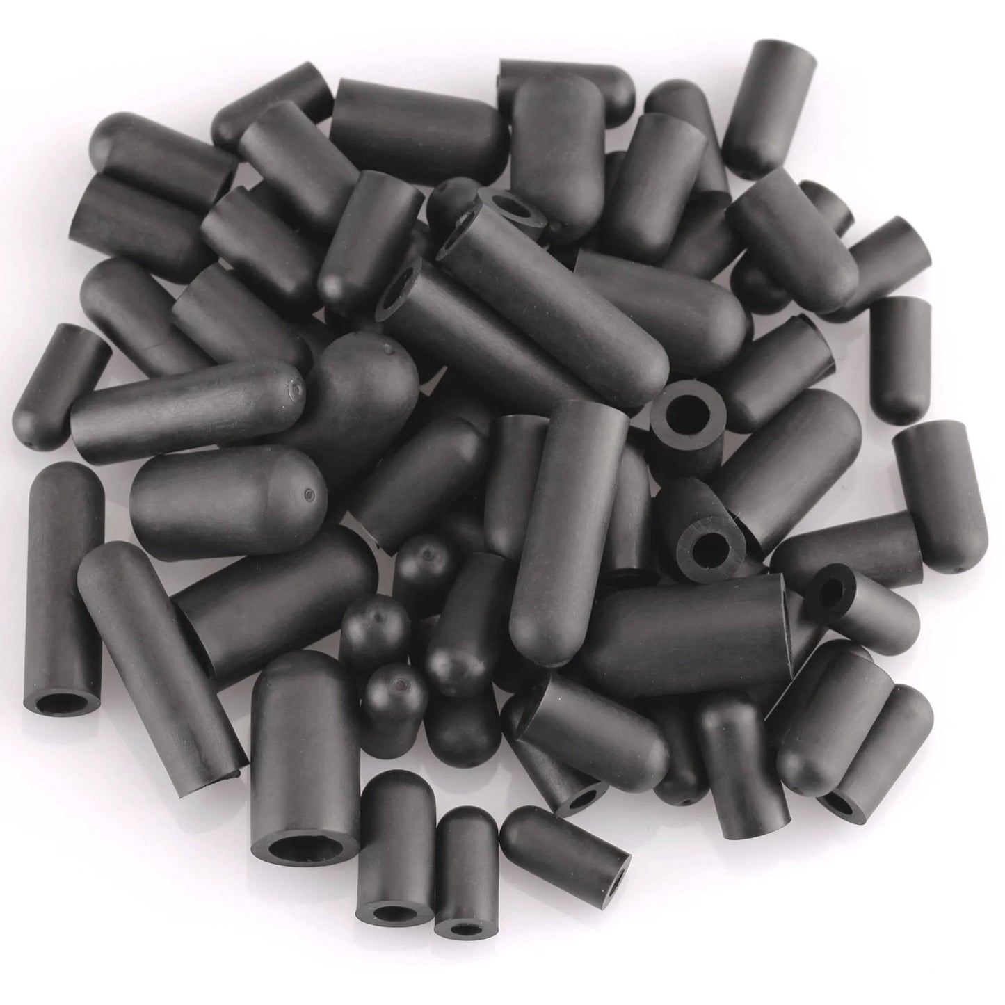 80 Piece Pro Grade Vacuum Hose Cap Set, Six Sizes, Black Rubber Caps for Automotive Vacuum Lines and Intake Manifolds, Carburetor Vacuum Plugs, Emission Testing Hoses, Engine Maintenance, Topomatic Replacement Parts