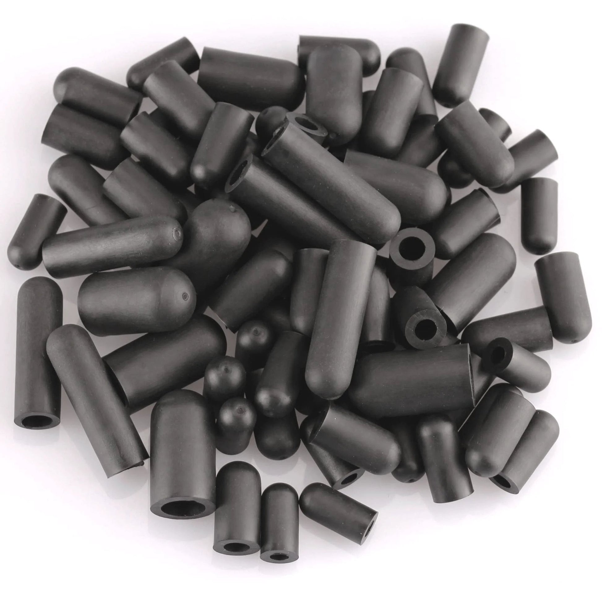 80 Piece Pro Grade Vacuum Hose Cap Set, Six Sizes, Black Rubber Caps for Automotive Vacuum Lines and Intake Manifolds, Carburetor Vacuum Plugs, Emission Testing Hoses, Engine Maintenance, Topomatic Replacement Parts