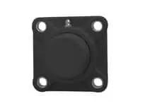 BFPL8CEB 40mm narrow set screw 4-bolt plastic flange bearing black with contact seal, polymer housing, front view