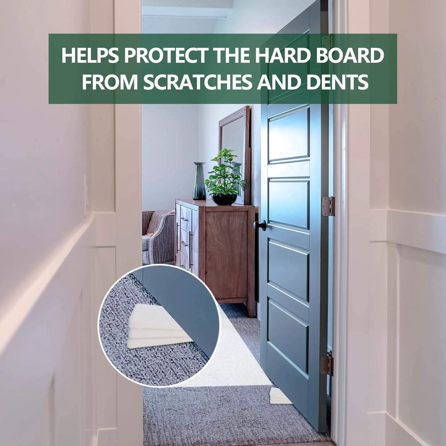 Furniture Leveling Shims For A No Wobble Free Home Flexible Plastic Wedge Pads installed under door to prevent scratches
