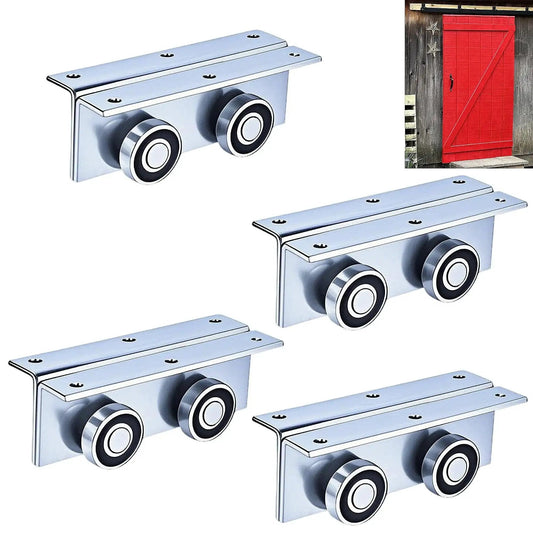 Heavy Duty 4 Wheel Unistrut Trolley Assembly For Barn And Shed Sliding Doors, Compatible With 1 And 5 Eighths Inch Wide Strut