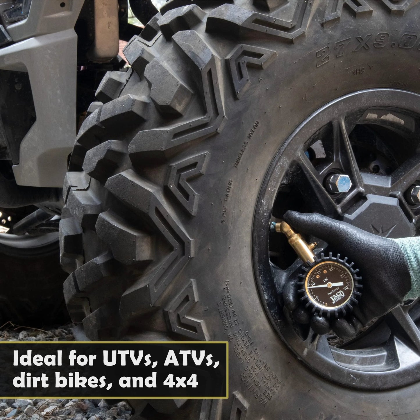 Low Pressure Tire Gauge For ATVs UTVs Dirt Bikes And Off Road Vehicles ANSI Accurate To 1.5 Percent No Battery Needed