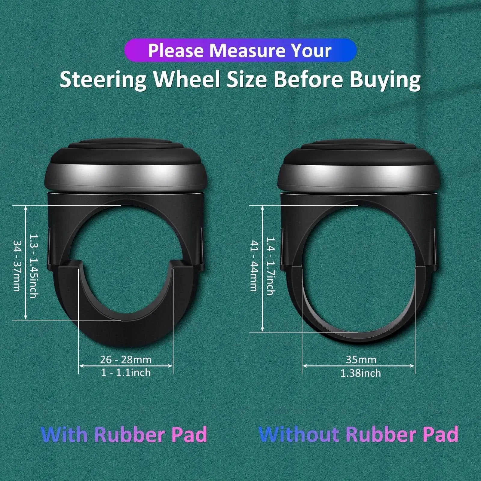 Dimensions of Spinner Knob Steering Wheel Buddy With 360 Degree Rotation For Easy Driving Silicone Surface And Metal Bearings