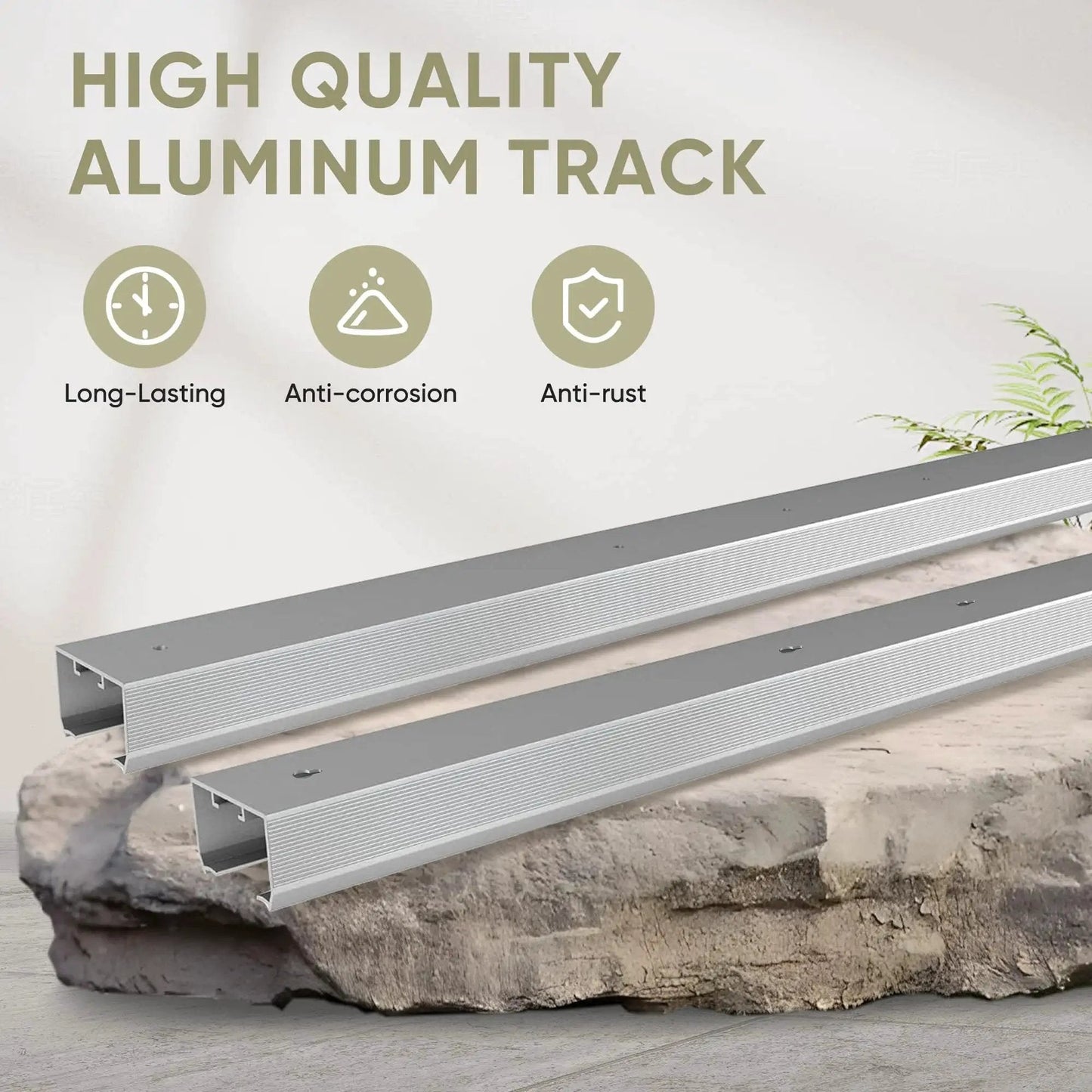 Concealed Sliding Pocket Door Track Kit with 12 Foot Dual Rail System for 48 to 72 Inch Wide Double Doors Two 68 Point 7 Inch Spliced Rails