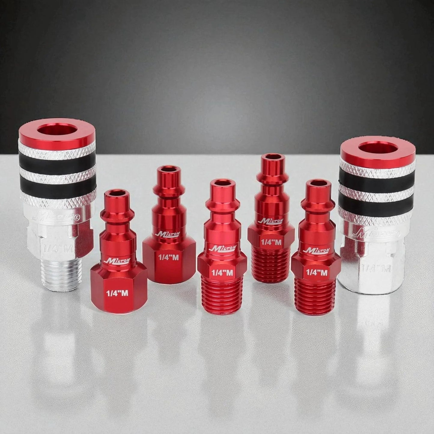 Colorfit M Style Coupler And Plug Kit With Rubber Bumpers 7 Piece Heavy Duty Set For Quarter Inch NPT Quick Connect Hose Fittings
