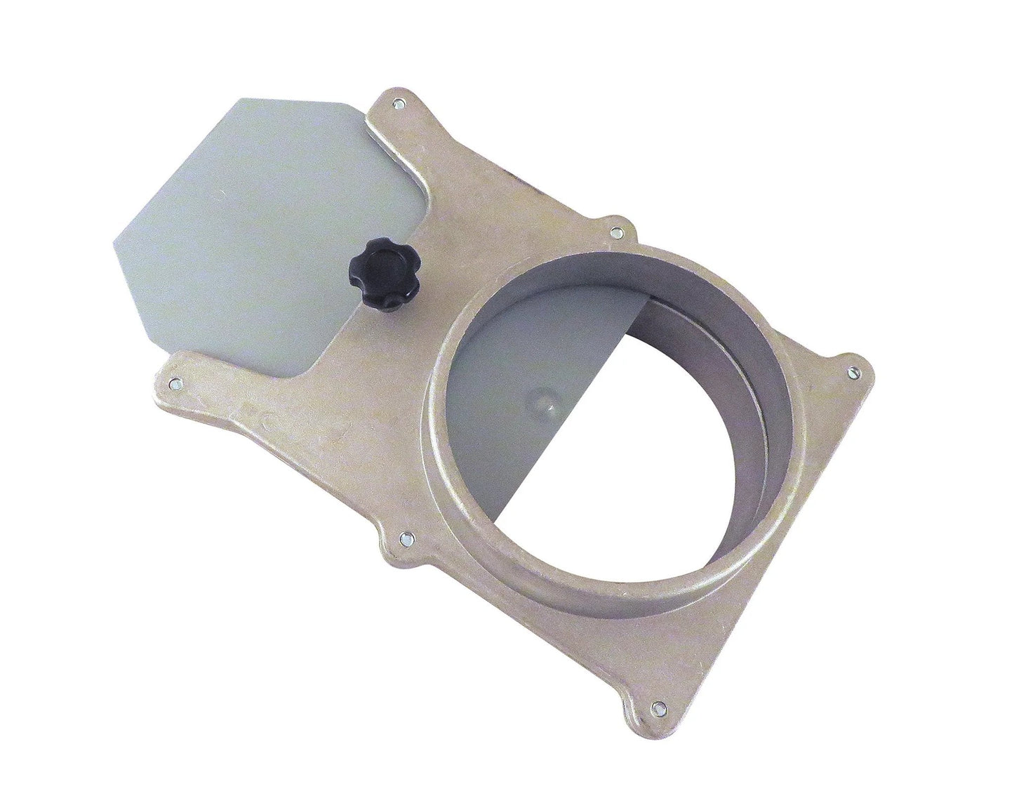 5 Inch Aluminum Blast Gate For Dust Collection System, Self Cleaning No Clog Cut Off Valve, 5 Inch Diameter, Direct Airflow To Target Ducts, Cast Aluminum Body With Steel Sliding Gate And Locking Knob, ABG5