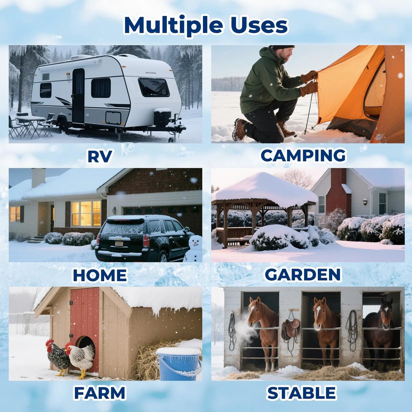 Heated Water Hose For RV And Garden Anti Freezing To Minus 45F Keeps Water Flowin In Freezin Weather Self Regulating Temperature System 30Ft Or 15Ft Lengths Electrically Heated Hose For Camping Farm Henhouse Coop multiple uses collage