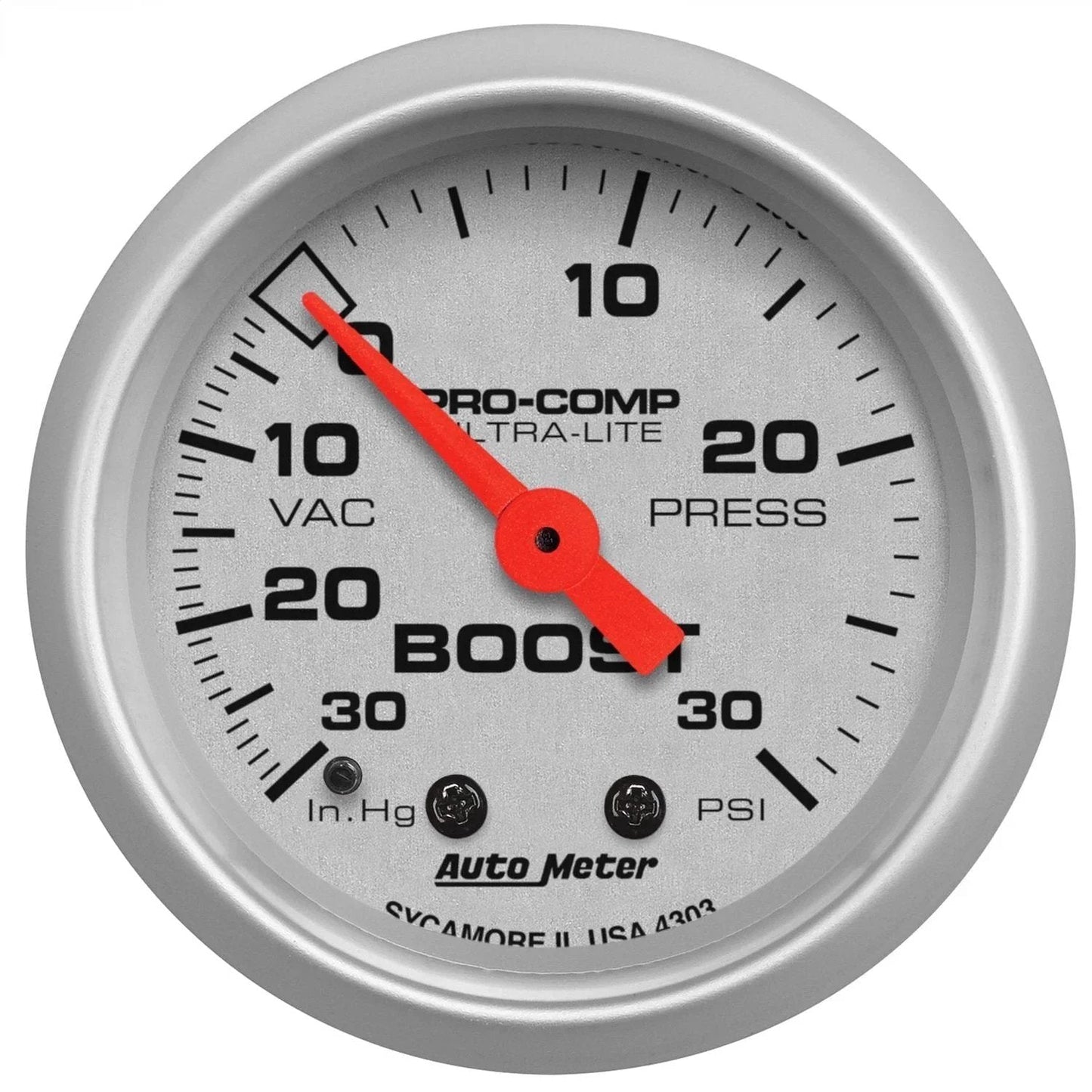 Ultra Lite Mechanical Boost Vacuum Gauge 2.3125 Inch With Traditional Incandescent Dial Lighting No Wiring Needed For Street And Race Vehicles Auto Meter Gauge Kit