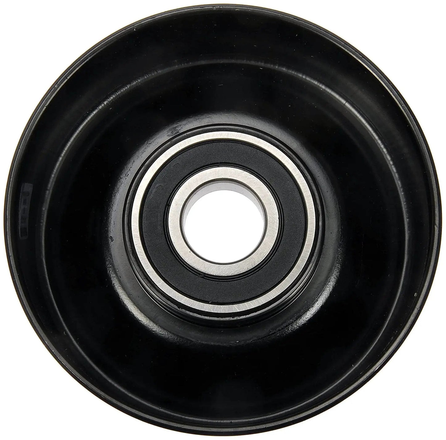 Front view of Accessory Drive Belt Idler Pulley For Dodge And Jeep Dorman 419 672 Direct Replacement That Fixes Squealing Or Groaning Noise