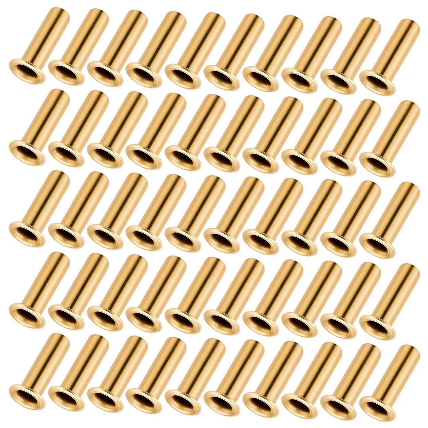 Gold Tone Brass Compression Fittings Set For Tubing One Quarter Inch ID And Four Millimeter OD With Brass Inserts And Sleeve Connectors
