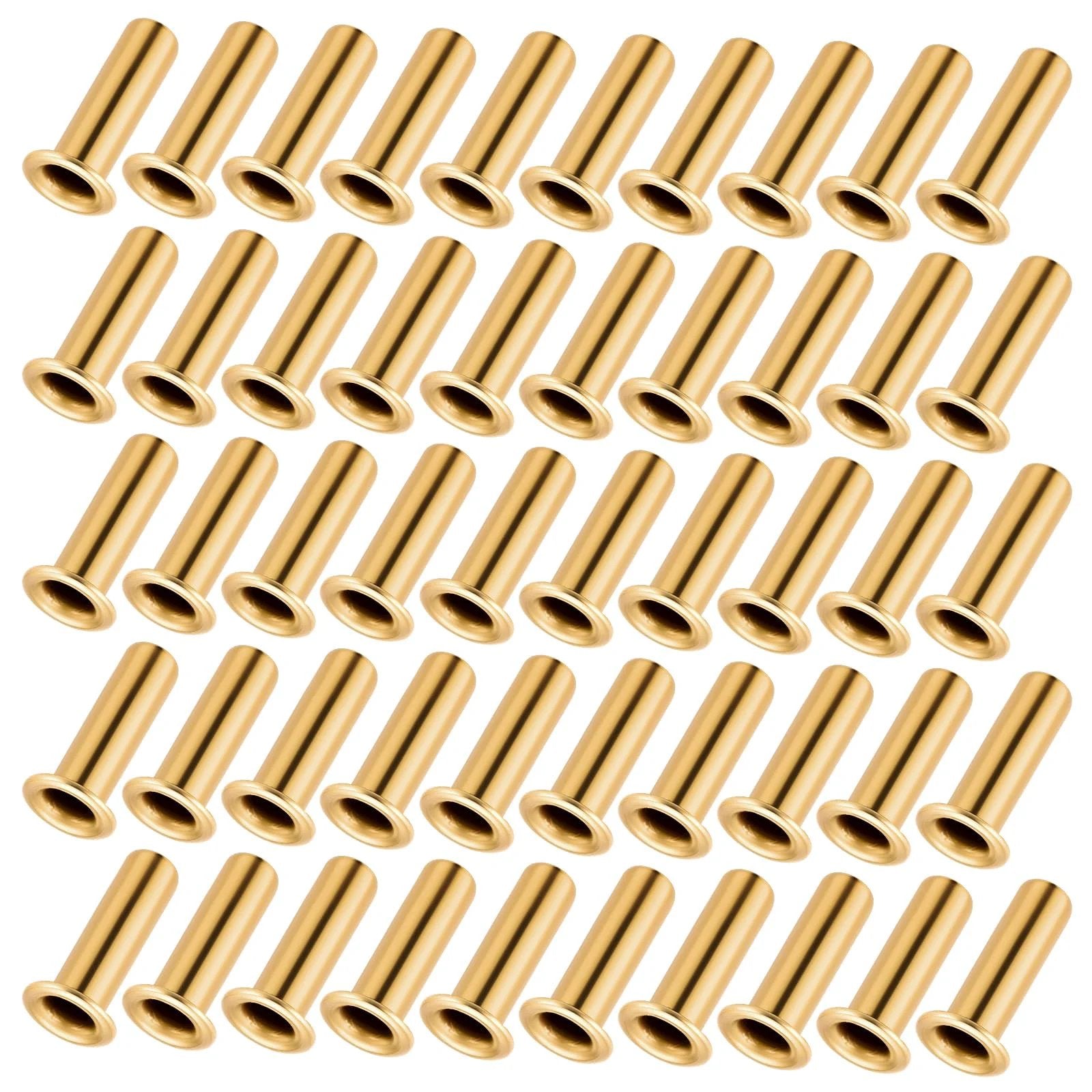 Gold Tone Brass Compression Fittings Set For Tubing One Quarter Inch ID And Four Millimeter OD With Brass Inserts And Sleeve Connectors