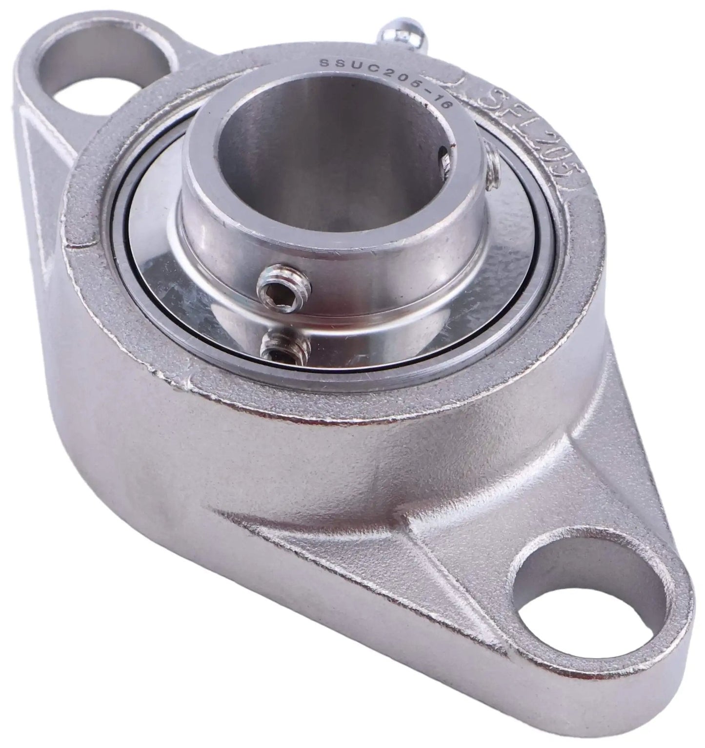 1 Inch Bore Two Bolt Flange Bearing For 1 Inch Shafts SUCFL205-16 UCFL205-16 MUCFL205-16, angled view