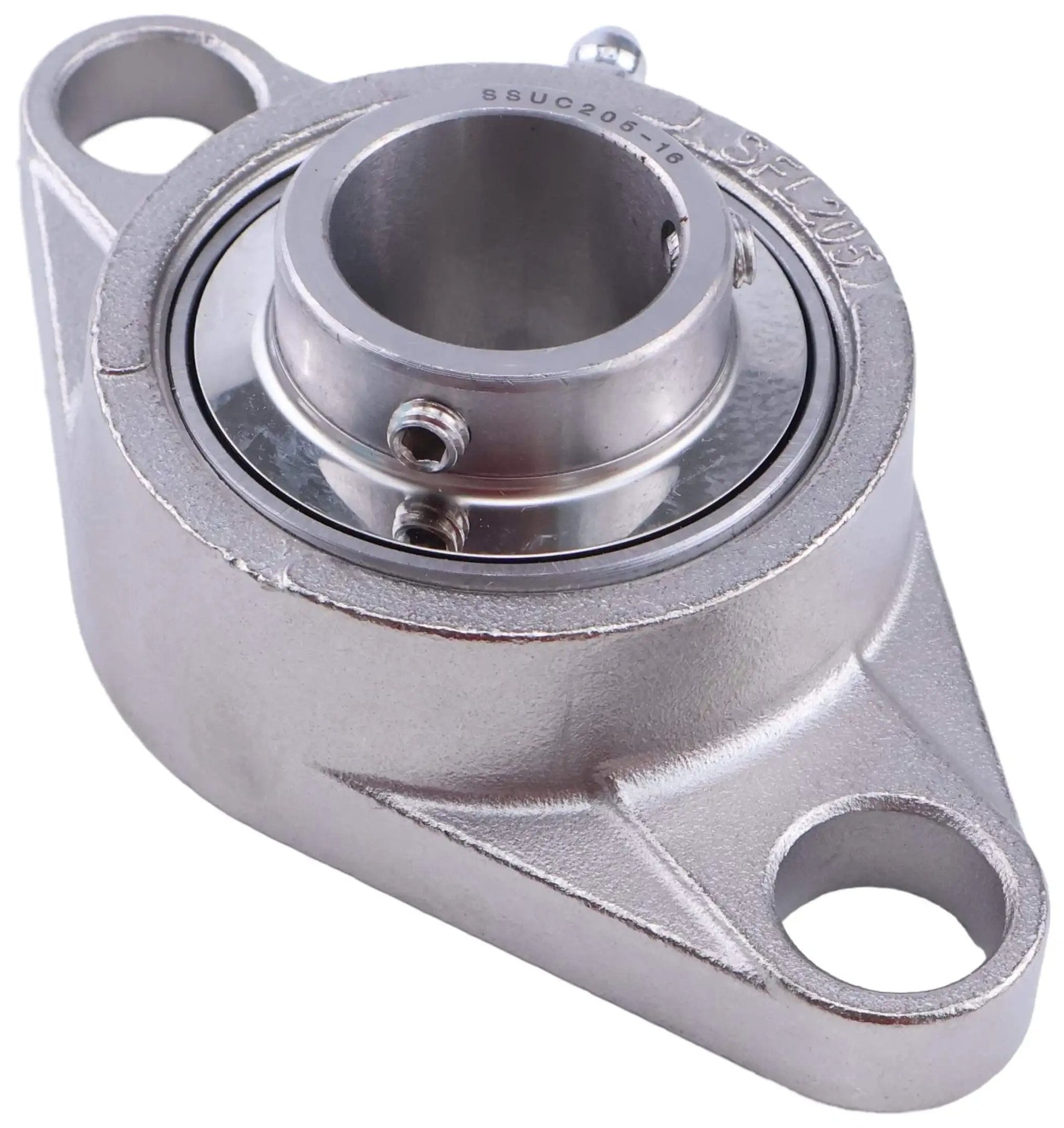 1 Inch Bore Two Bolt Flange Bearing For 1 Inch Shafts SUCFL205-16 UCFL205-16 MUCFL205-16, angled view