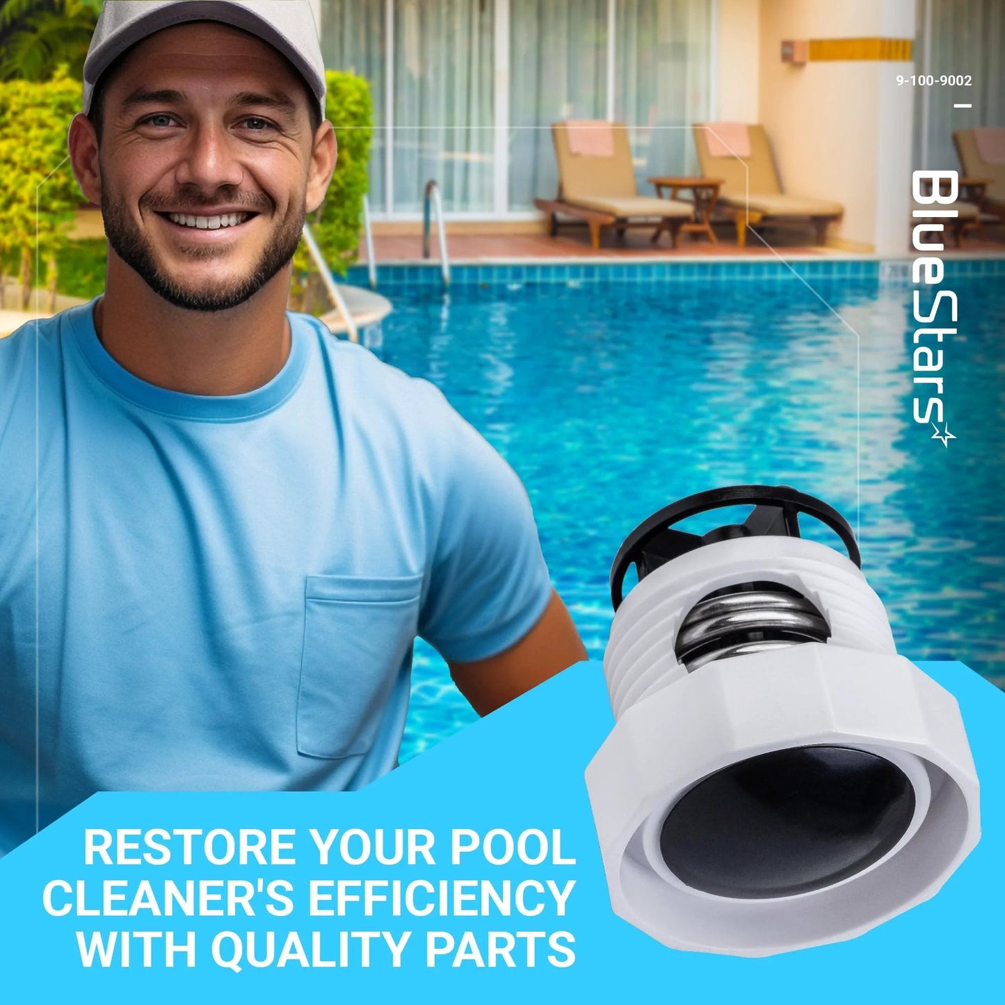 Pressure Relief Valve Replacement Kit For Polaris Automatic Pool Cleaners 180 280 380 Pack Of 2 BlueStars 9-100-9002 close-up