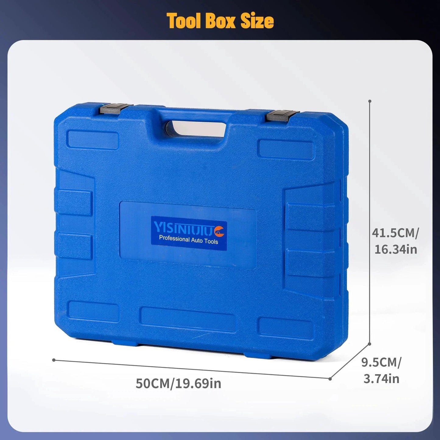 Blue case of Universal 28pc Radiator Pressure Tester Kit YISINIUTUO With Vacuum Pump And Coolant Refill Vacuum Purge