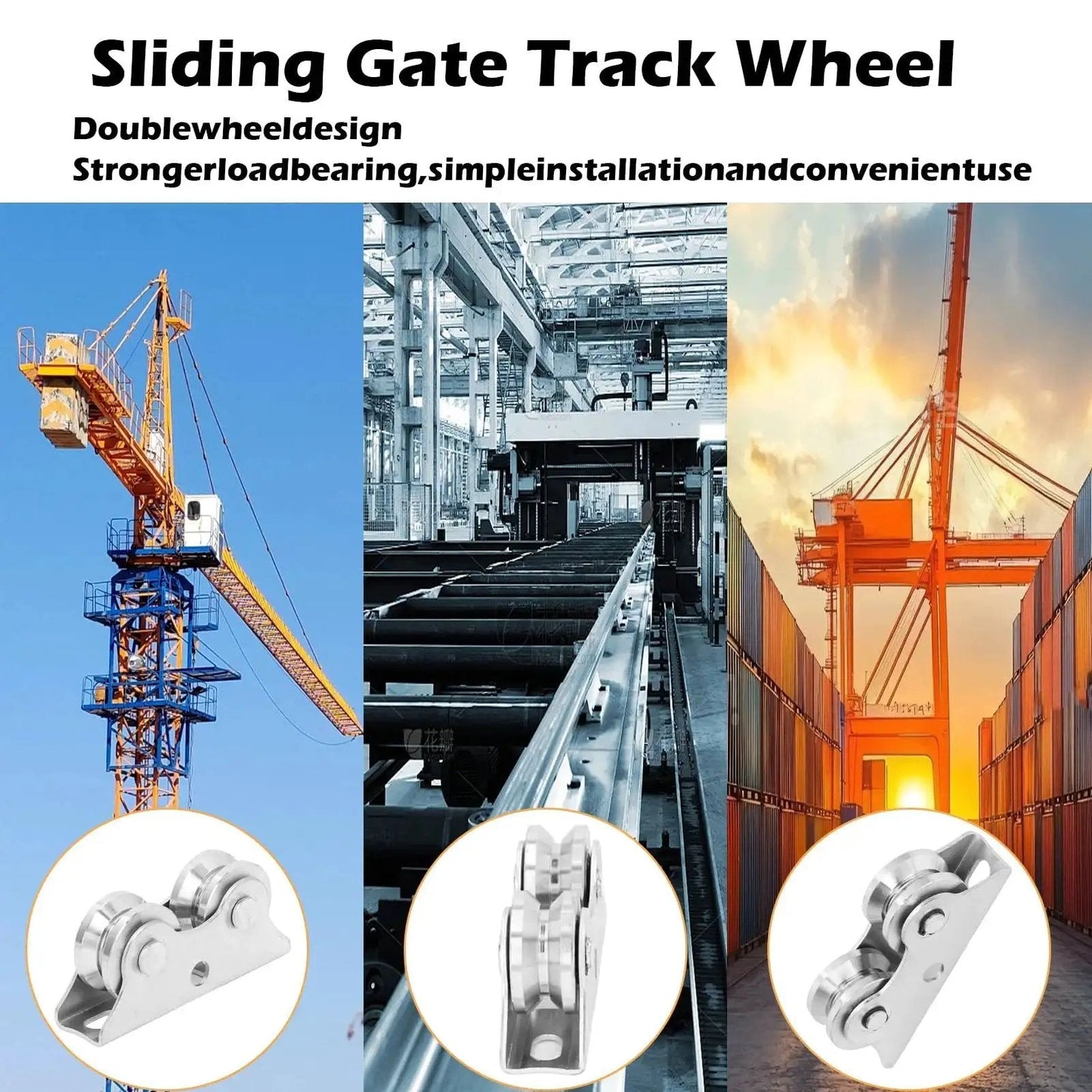 Groove Wheel V Shaped Detachable Track Gate Wheels With Double Bearing Caster And Bracket Made Of 45 Steel in industrial setting