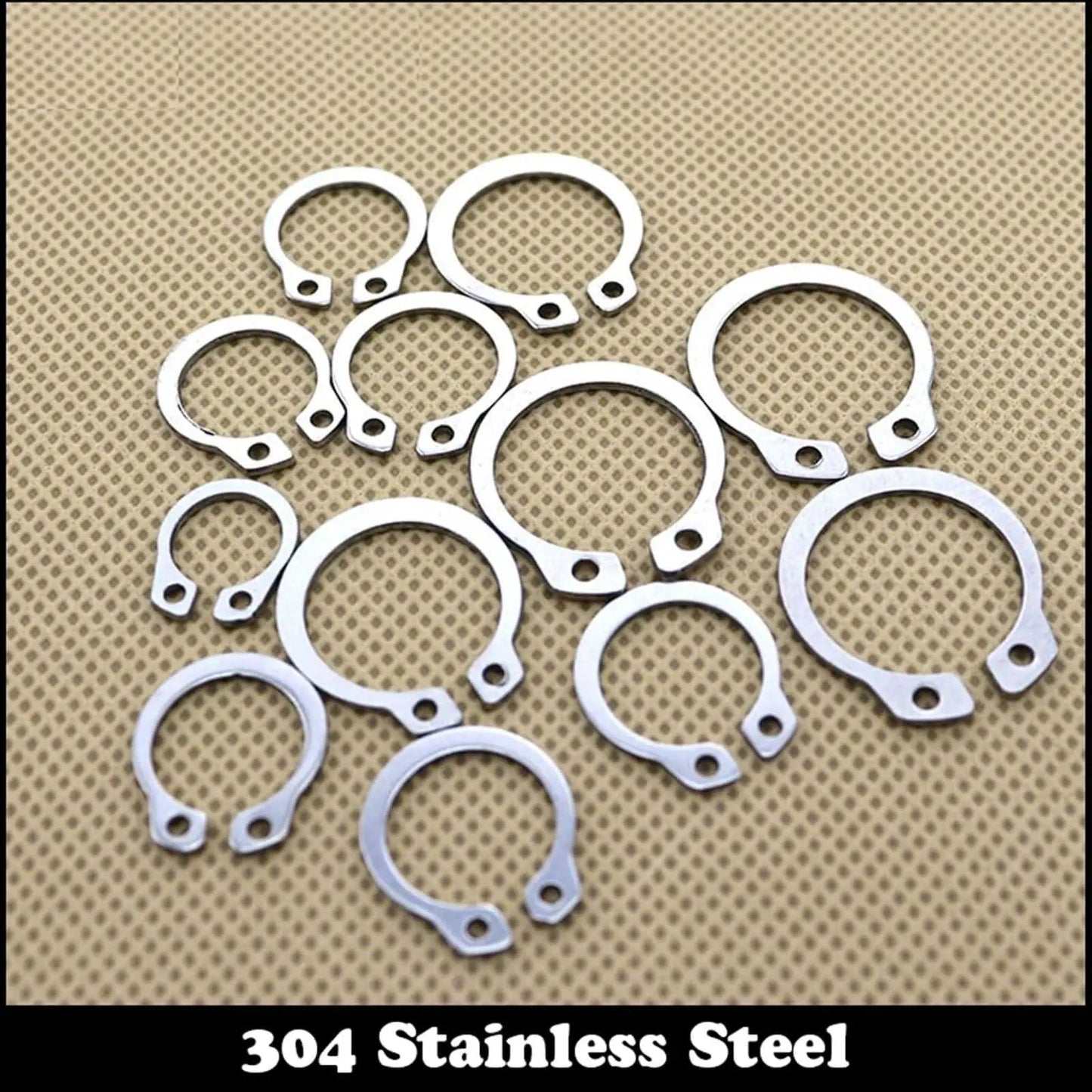 Heavy Duty Stainless Steel Snap Rings Set for 18mm and 36mm Shafts C Type External Circlips DIN471 304 Stainless Steel
