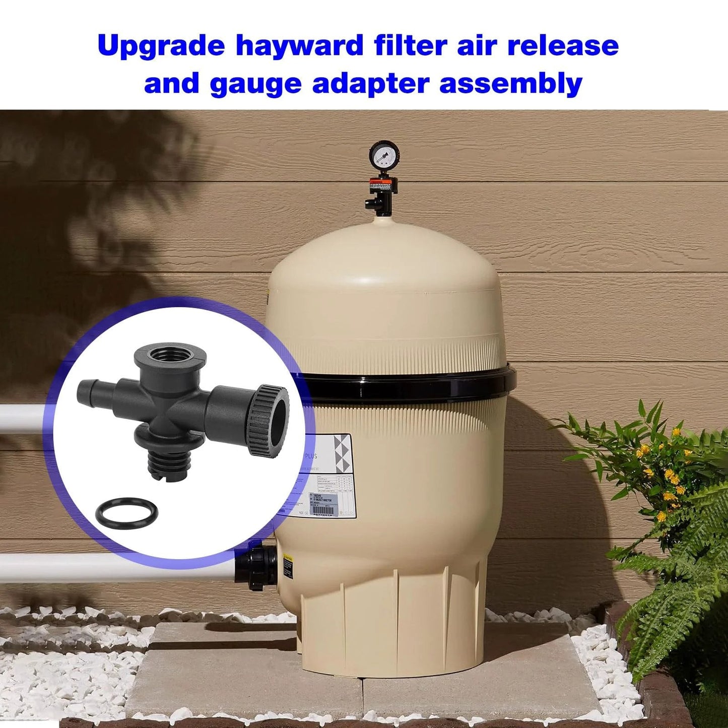 DEX2400S Filter Air Gauge Relief Valve Assembly Replacement For Hayward Pool Filters with easy install, no leak adapter