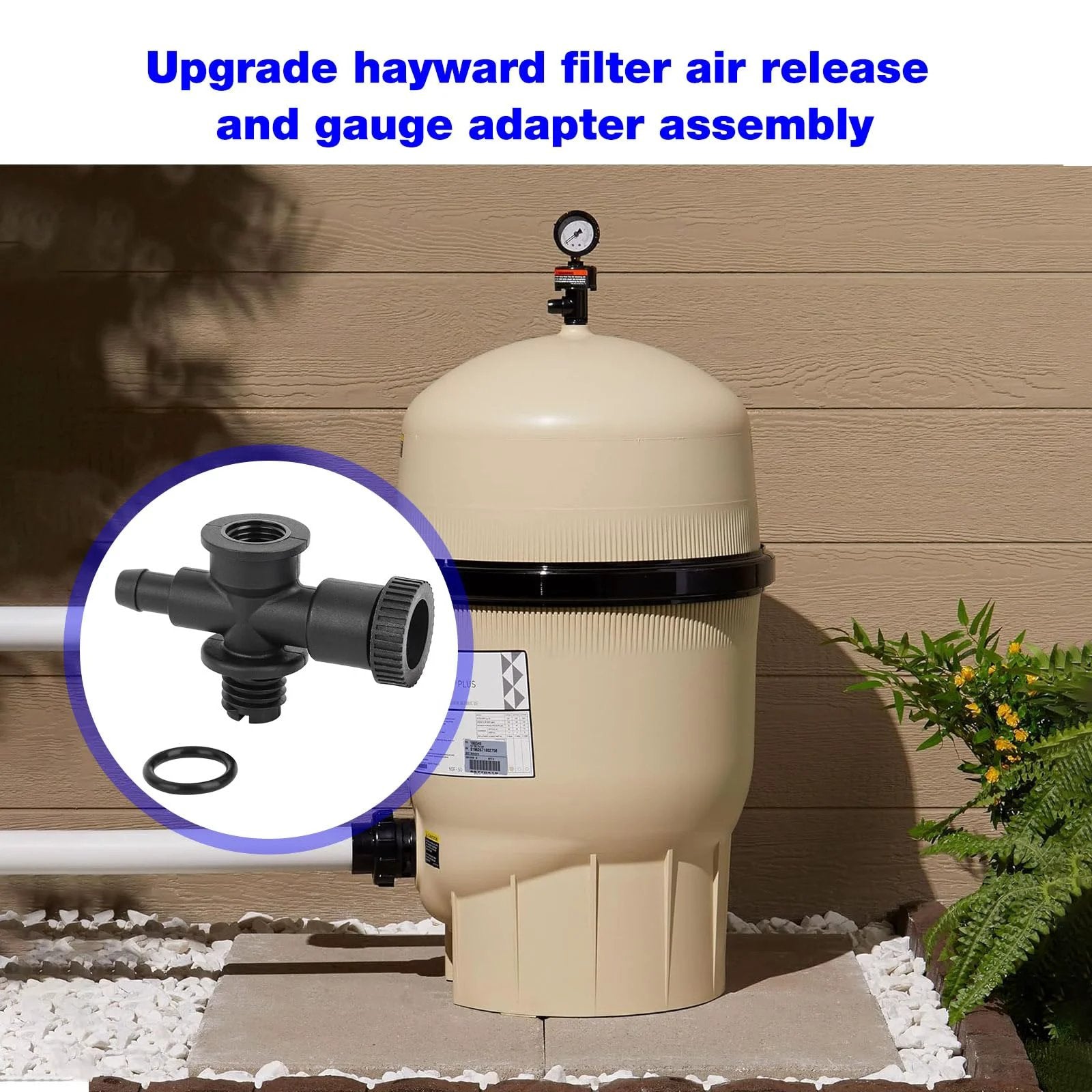 DEX2400S Filter Air Gauge Relief Valve Assembly Replacement For Hayward Pool Filters with easy install, no leak adapter