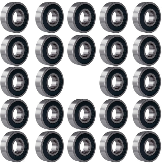 24 Pack Double Rubber Sealed 608-2RS Ball Bearings 8x22x7mm For DIY Furniture Wheels Skateboards Inline Skates Scooters Roller Blades Heavy Duty Carbon Steel Construction Shields On Both Sides Tonmp