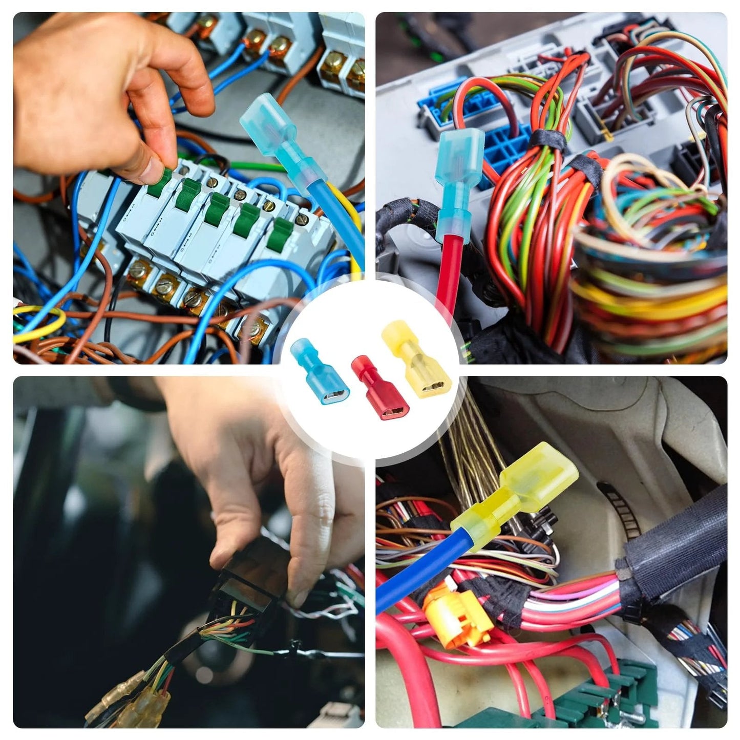 Premium 90 Piece Nylon Spade Wire Terminal Connector Kit For 12 10 AWG To 22 16 AWG Fully Insulated Quick Disconnect Terminals For Auto Audio Speaker And Stereo Wiring By Ftimda
