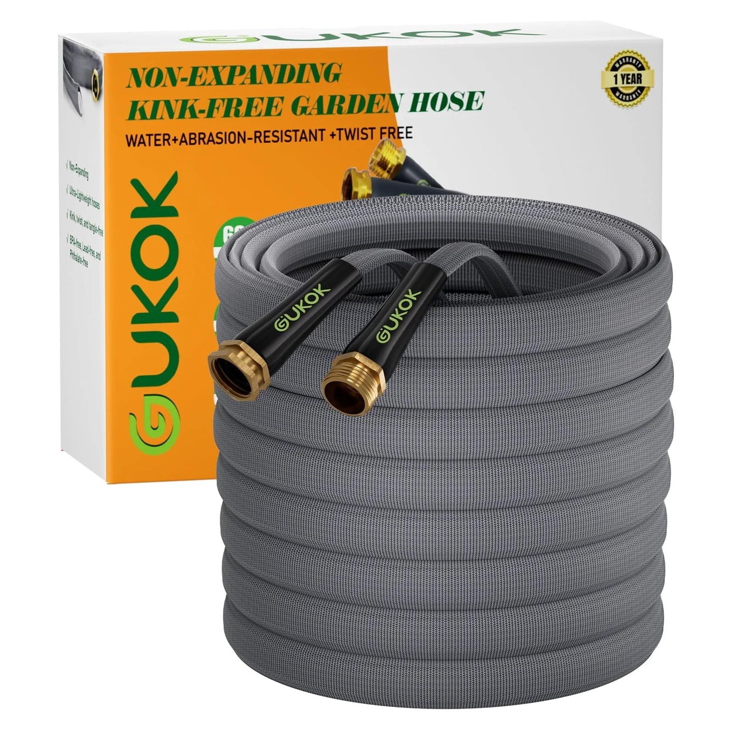 Ultra Light 100 Ft Garden Hose Non Expanding Water Hose Burst Resistant Kink Free High Pressure All Weather Hose For Lawns Gardens And Outdoor Cleaning By GUKOK.