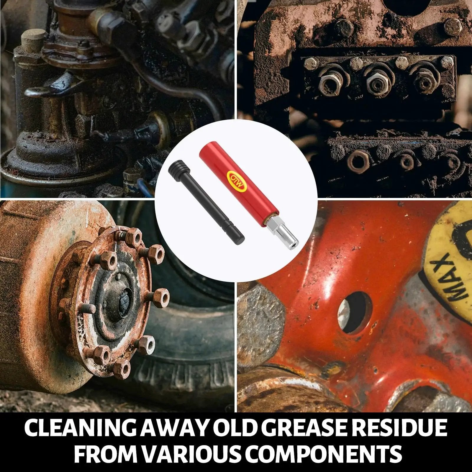 Grease Fitting Cleaning Tool That Cleans And Flushes Out Old Dried Grease From Fittings Pins Shafts Bushings And Joints Using Penetrating Fluid And Hydraulic Pressure Red 2025 Upgrade