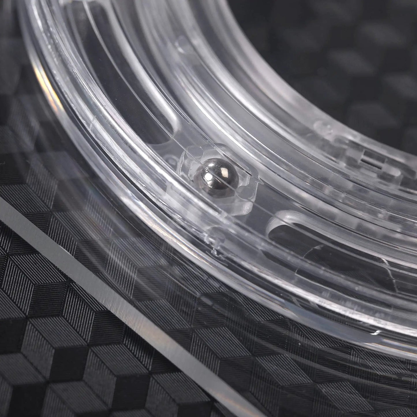 Close-up of the 7 Inch Square Cookie Decorating Turntable With Clear Acrylic Bearing Base And Non Slip Mat For Faster Smoother Icing