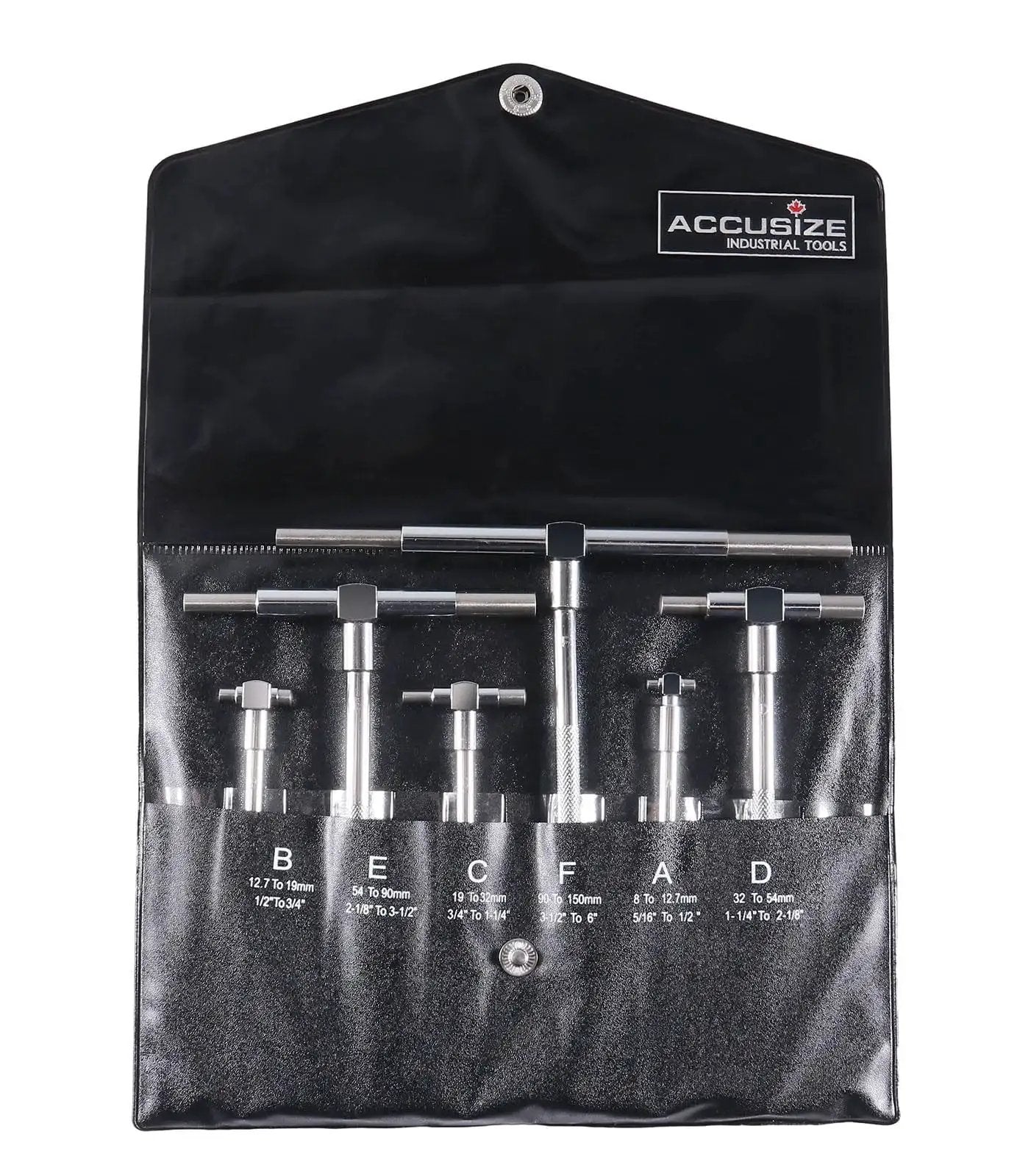 Telescoping Gage Set Five Sixteenths To Six Inches Six Piece With Hardened Contact Points And Self Centering System in bag