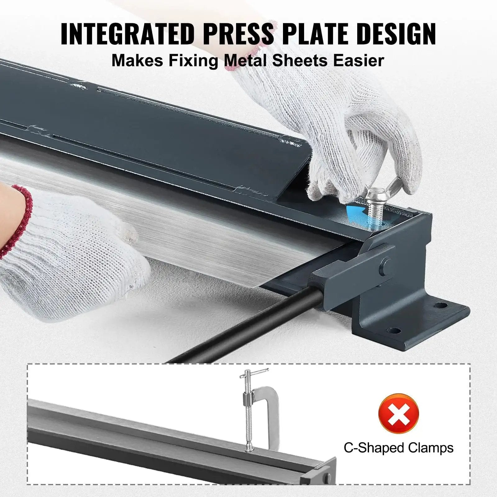 Box And Pan Brake 36 Inch Portable Sheet Metal Bender For 0 To 130 Degree Bends, with integrated press plate design