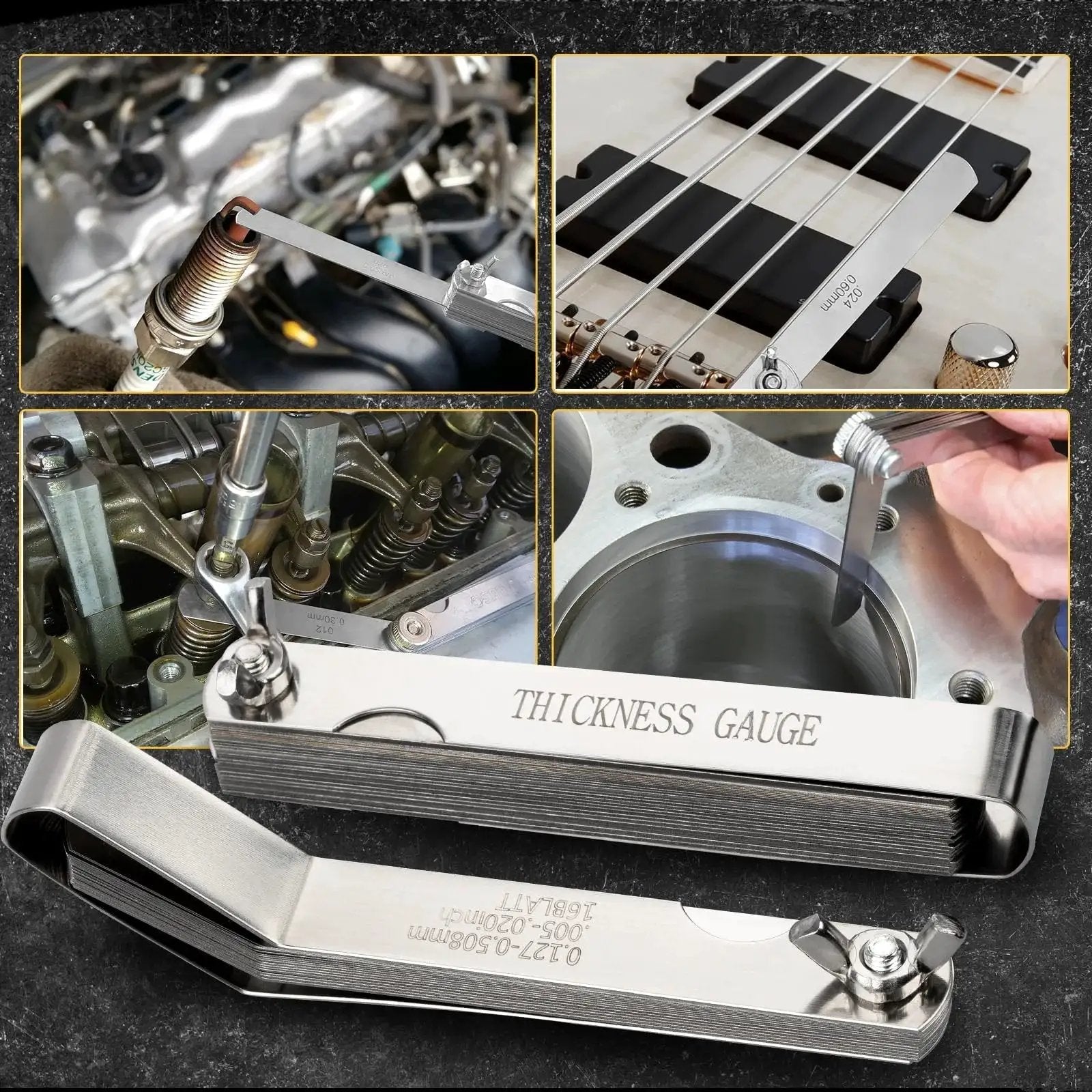 Premium Stainless Steel Feeler Gauge Set For Valves With Straight And Angled Blades For Automotive Work Two Piece Kit