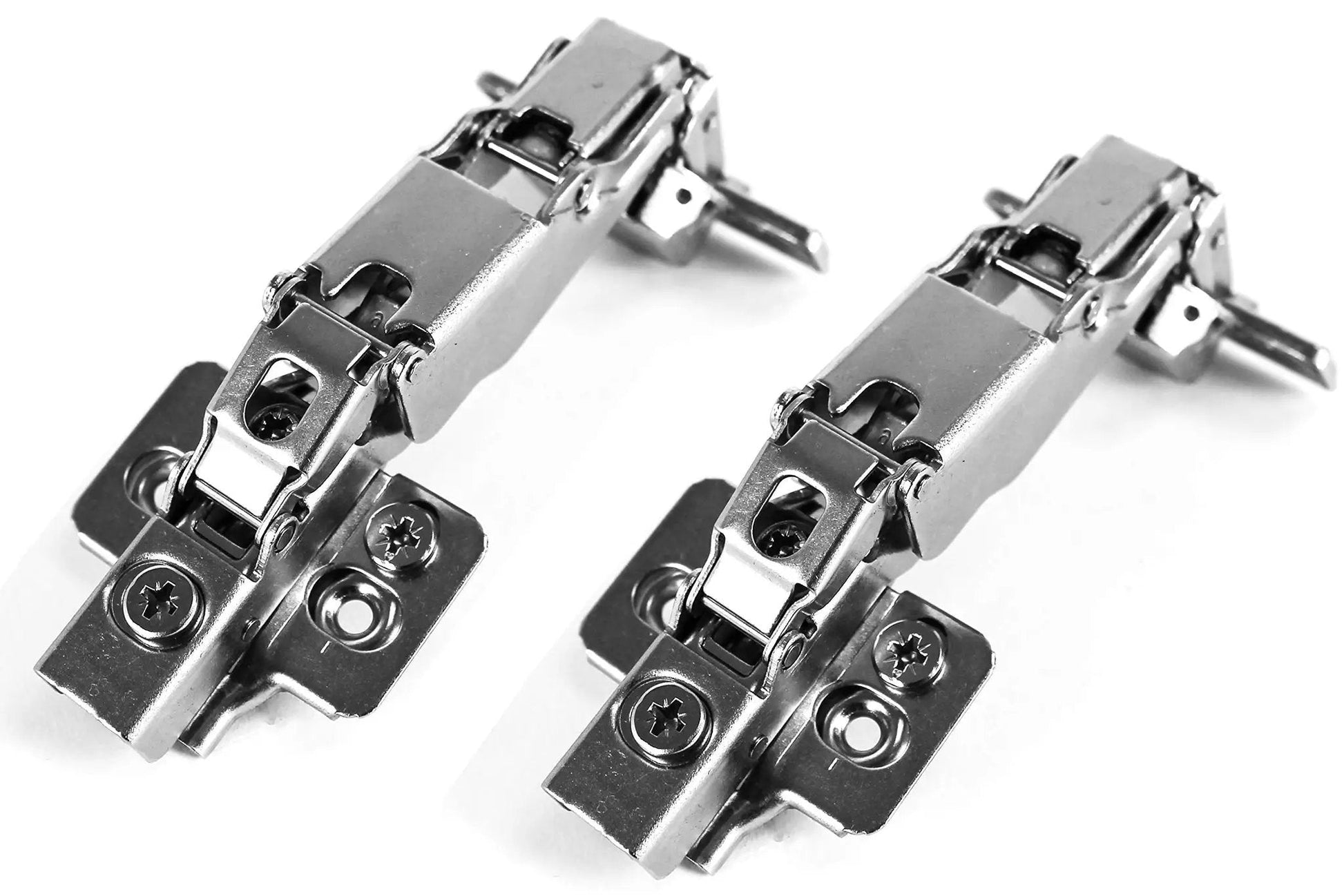 Concealed Hydraulic 165 Degree Frameless Cabinet Door Hinges With Adjustable Mounting Easy Install Soft Closing Nickel Plated Steel Buffer Dampers For Wardrobe 2 Pack Full Overlay