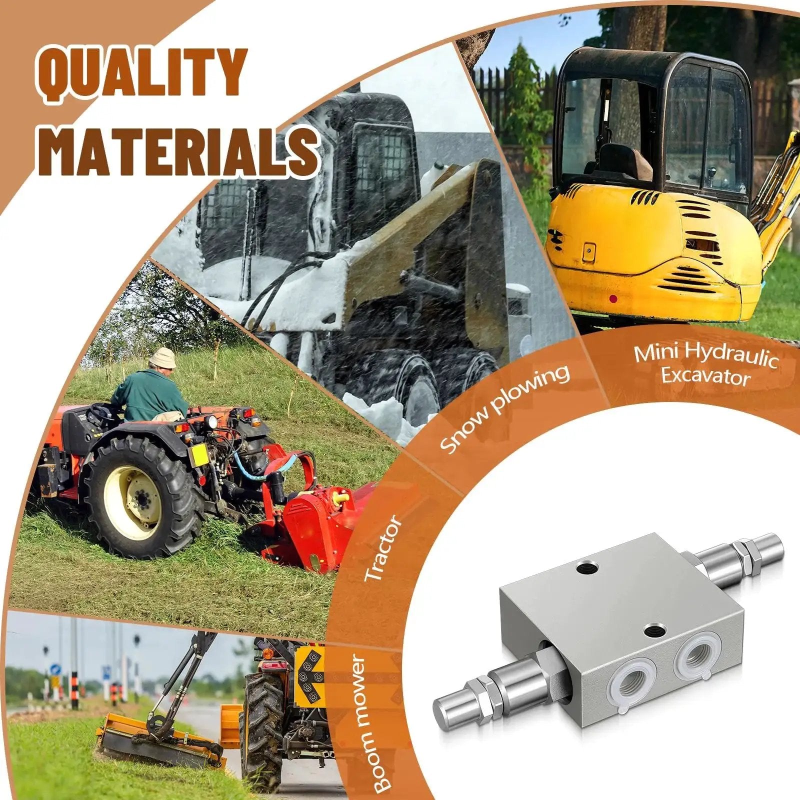 Dynamic Dual Crossover Hydraulic Relief Cushion Valve for 12 GPM circuits, compatible with tractors and mini hydraulic excavators