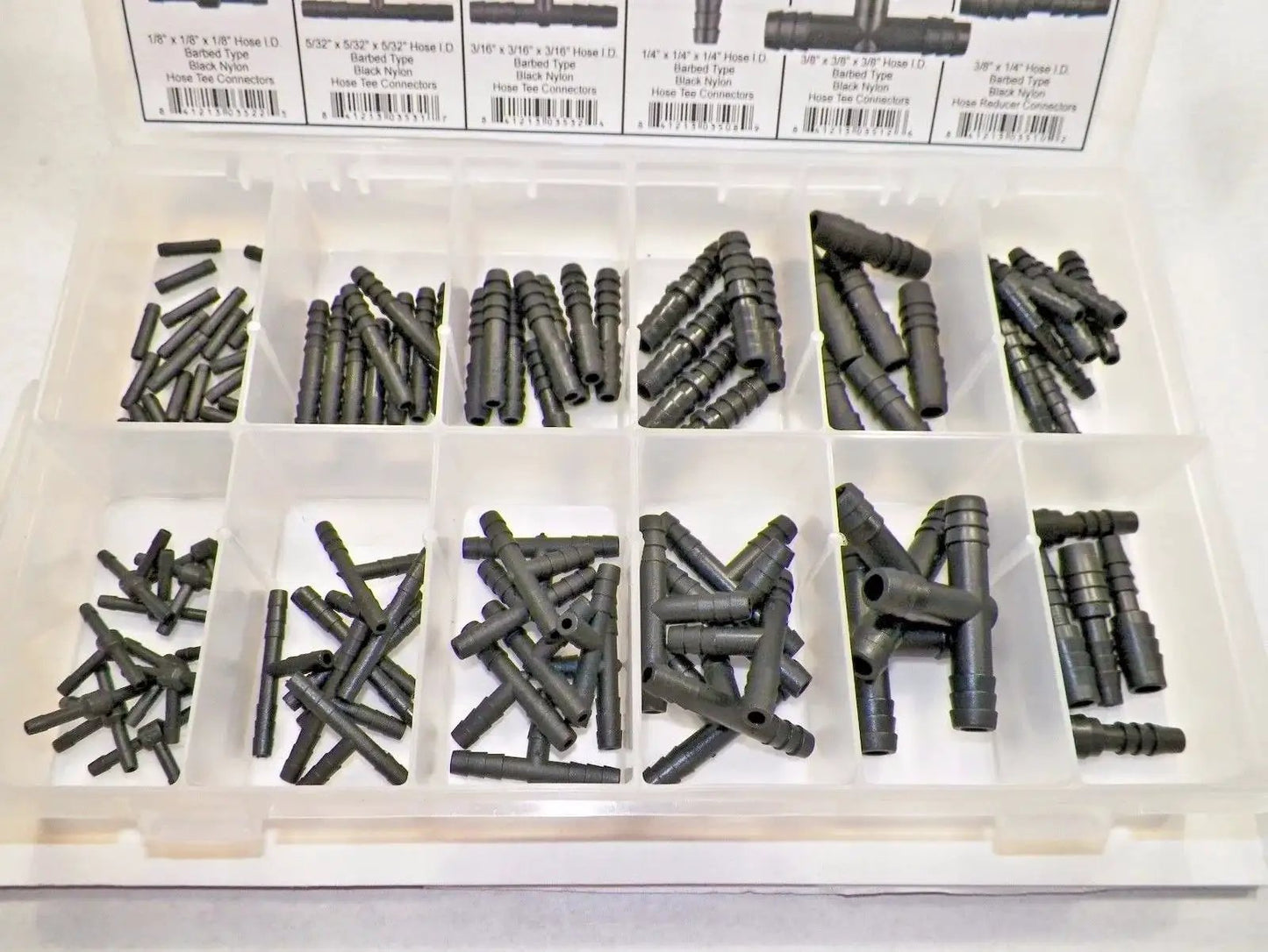 All Purpose Vacuum Connector Kit For Automotive Repairs And Maintenance 8200 Assortment with over 100 fittings in a compartmental box