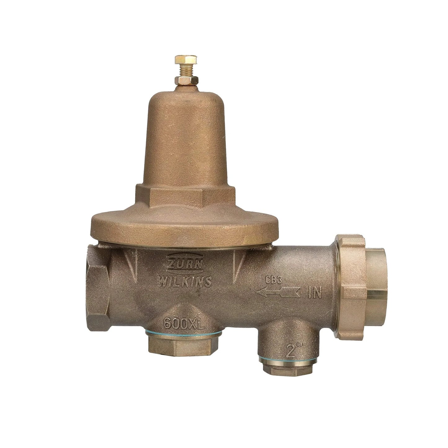 2 Inch 600XL Pressure Reducing Valve For Water Lines With Fiber Union Gasket, Stainless Steel Screen, And Balanced Inlet Pressure Design For Low Maintenance And Long-Life System Protection In Home Plumbing