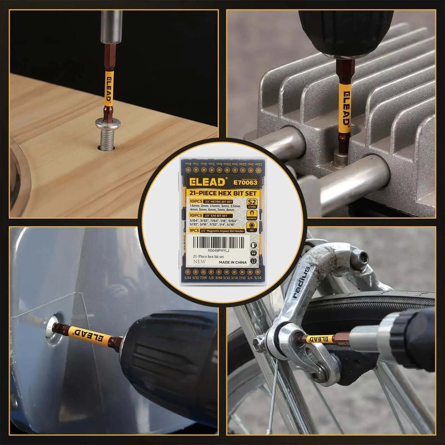 21 Piece Two And A Half Inch Allen Wrench Hex Drill Bit Set With Magnetic Bits For SAE And Metric Sizes Durable Pro Grade Impact Ready