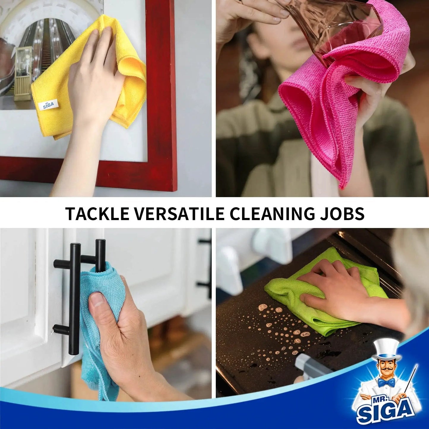 Ultra Soft Microfiber Cleaning Cloths Pack Of 12 12.6 X 12.6 Absorbent Scratch Free used on surfaces