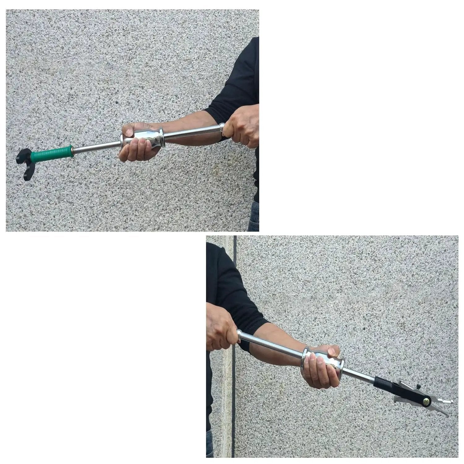 Person using Internal Bearing Puller Tool With Double Headed Slide Hammer U Shaped Disassembly Claw for 16-45 mm bearings