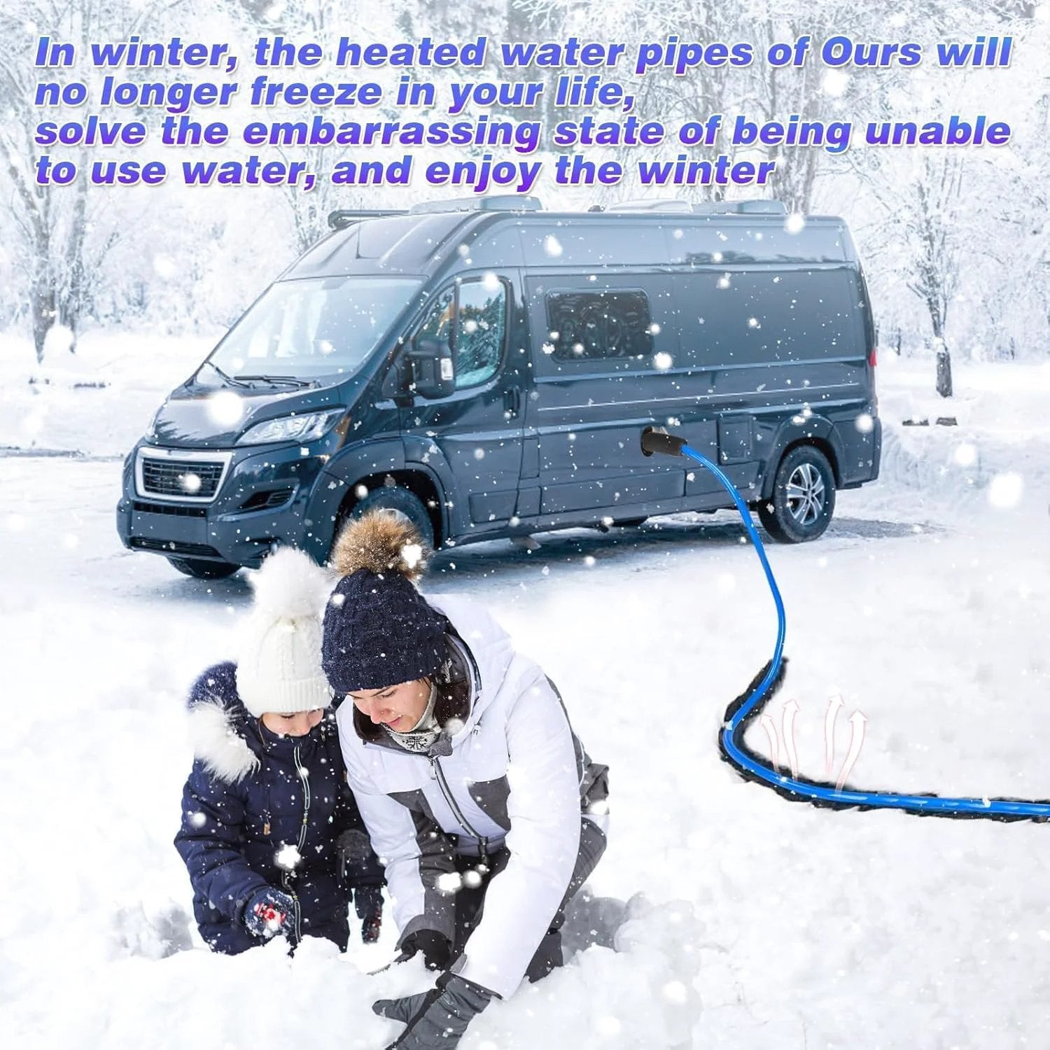 Heavy Duty 25 Foot Heated Water Hose For RVs And Campers With Anti Freezing Down To Minus 47F Fast Heating Rugged Durability