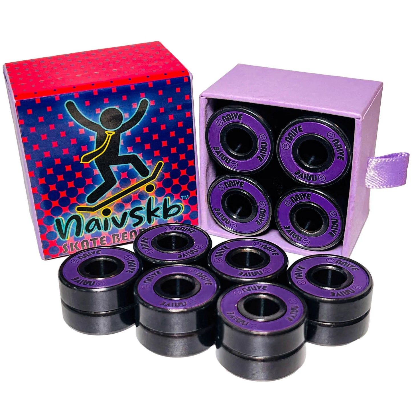 16 Pack 608 Bearings For Skateboards Inline Skates Longboards Quad Roller Derby Neon Purple 8x22x7mm Precision High Performance For 8mm Axles Smooth Glide And Fast Spins Naivskb