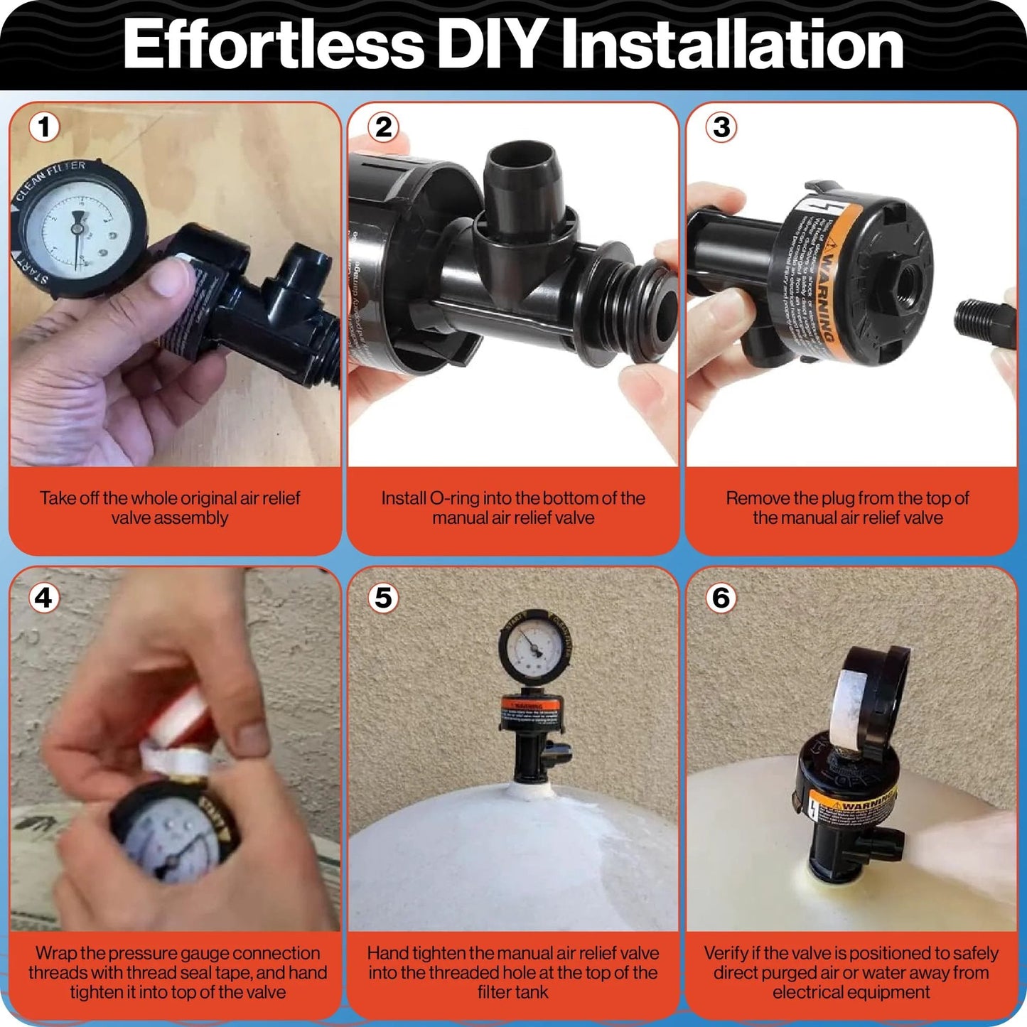 Step-by-step DIY install of Air Relief Valve For Pentair Pool Filters Compatible With FNS FNS Plus Clean And Clear Quad DE 60 80 100 And 2000 4000 Series Replace 98209800 Swimables With Easy Install And Leak Proof Design For Smooth Pool Filter Operation.