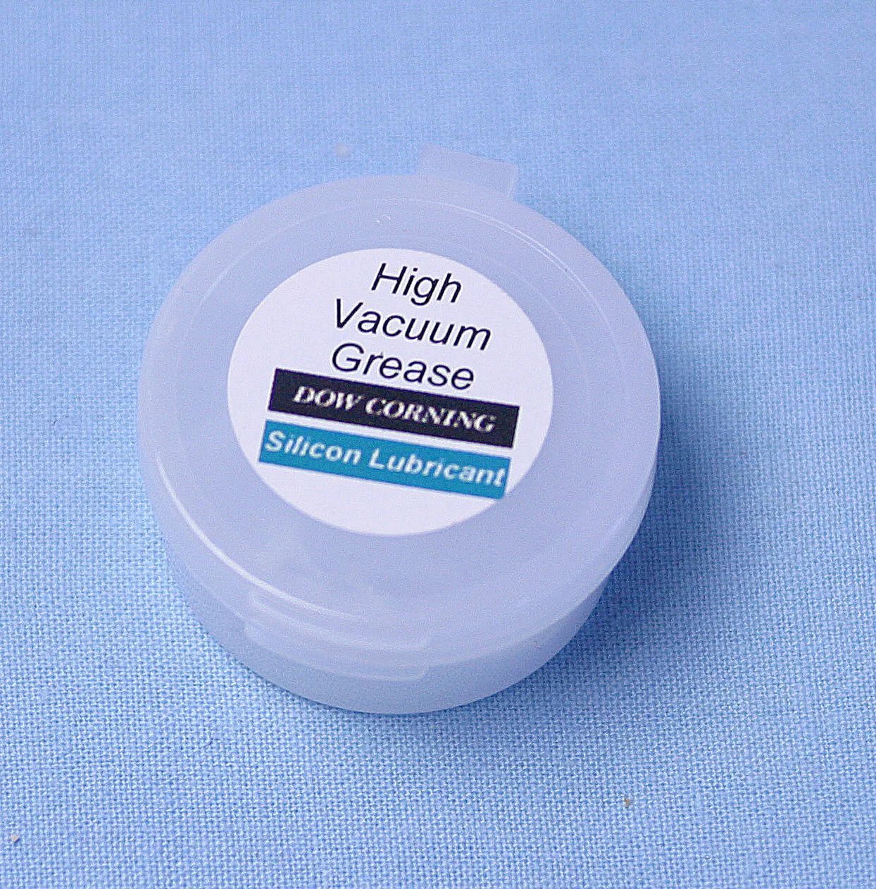 High Vacuum Silicone Grease for Precision Seals and Vacuum Systems, Pro Grade Half Ounce Size, Durable Lubricant for Delicate Chambers and Vacuum Equipment, Dow Corning visible in small container.